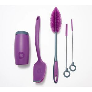 Kochblume Bottle & Straw 5pc Cleaning Set Silicone Soap Dispenser Purple NWOT
